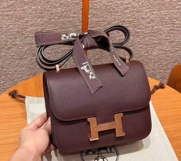 HERMES Constance 19 Mini Shoulder Crossbody Bag with Gold Hardware in Epsom Leather for Women 18 - 图片 2